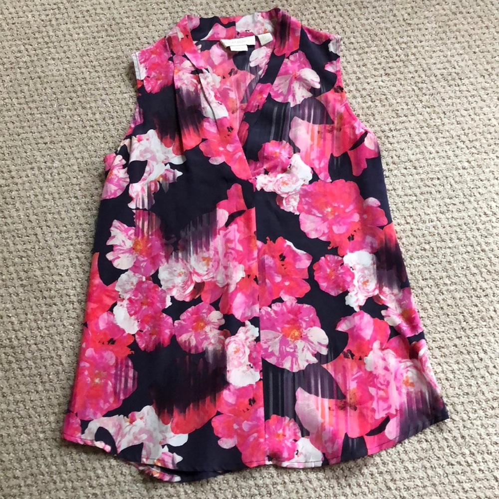 Cynthia Rowley sleeveless floral blouse